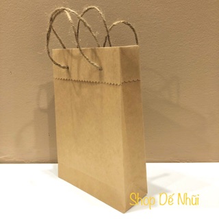10 Túi Giấy Kraft Đáy Vuông Quai Xách