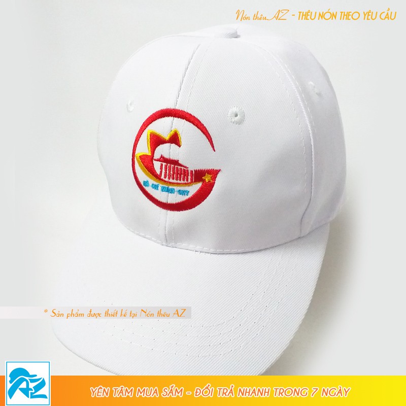 Nón kết du lịch màu trắng thêu logo thành phố Hồ Chí Minh TPHCM MT516