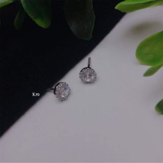Bông tai bạc chốt xoắn ren