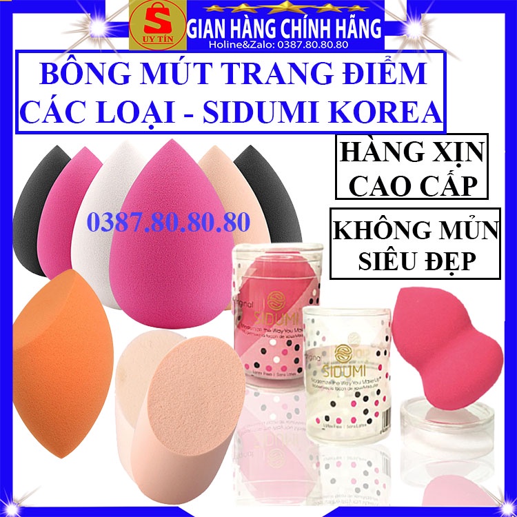 Set 2 Bông mút trang điểm đánh tán kem nền phấn nước cushion bb cc cream phấn hồ lô giọt nước chính hãng sidumi hàn quốc