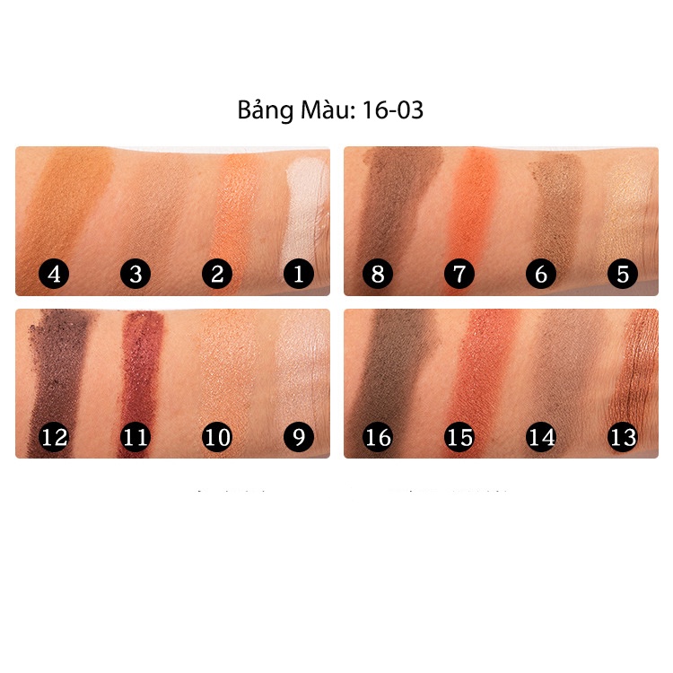 Bảng phấn mắt 16 màu trang điểm cho Nam Nữ Daisy Dear chất lượng chống thấm nước và mồ hôi không gây khó chịu cho da