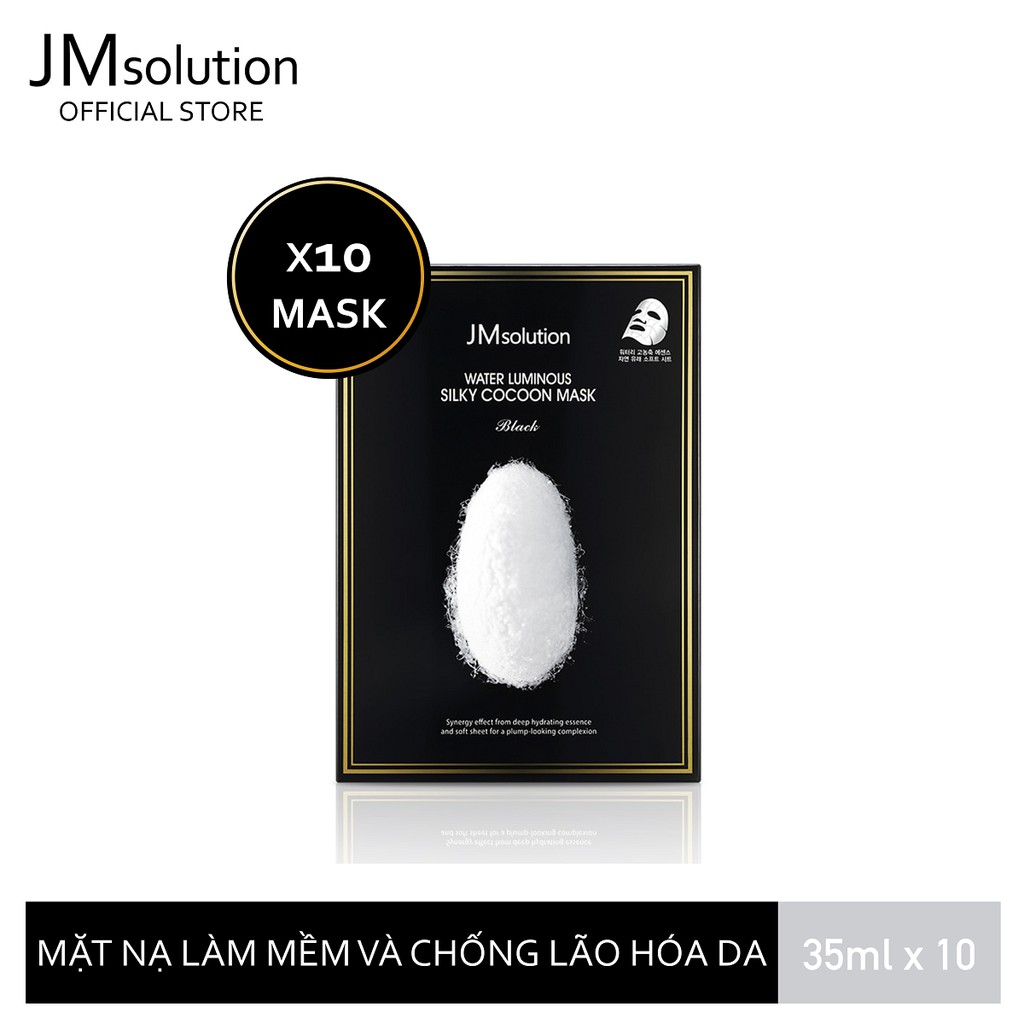 Combo 10 Mặt Nạ Làm Mềm, Cấp Ẩm Và Dưỡng Trắng Jmsolution Water Luminous Silky Cocoon Mask 35ml  x 10