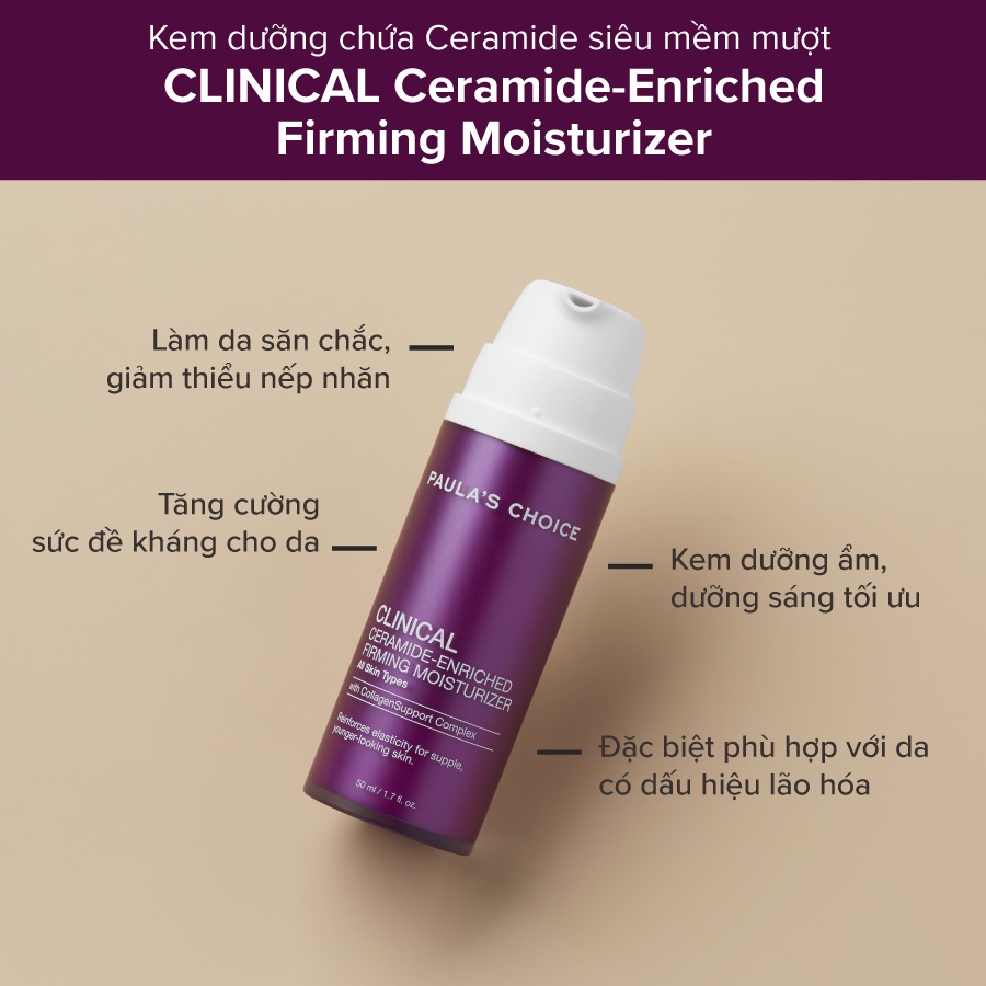 Kem Dưỡng Ẩm Săn Chắc Da Tăng Cường Collagen Paula’s Choice Clinical Ceramide-Enriched Firming Moisturizer 50ml