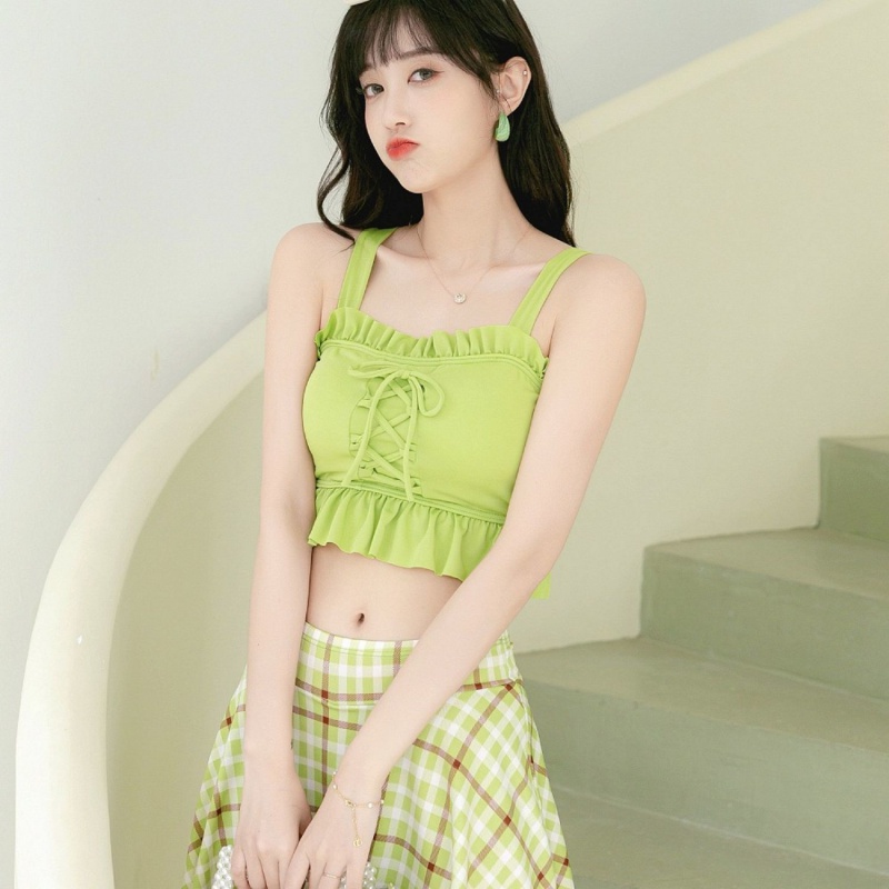 Set Đồ Tắm Họa Tiết Ca Rô Phong Cách Nhật Bản Dành Cho Nữ