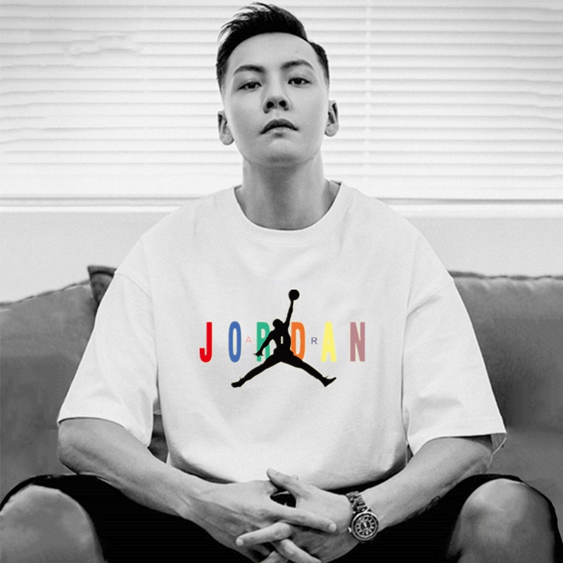 Áo thun jordan nam nữ vải cotton áo thun nam nữ form rộng tay lỡ