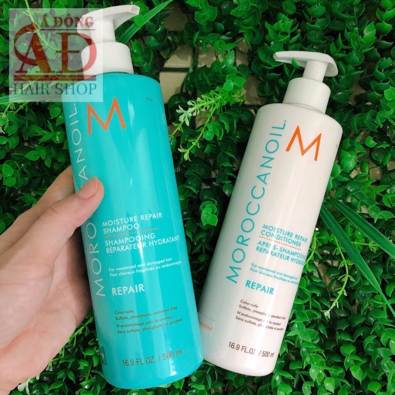 [Chính hãng] [Siêu rẻ] DẦU GỘI XẢ MOROCCANOIL PHỤC HỒI ĐỘ ẨM REPAIR 500ML