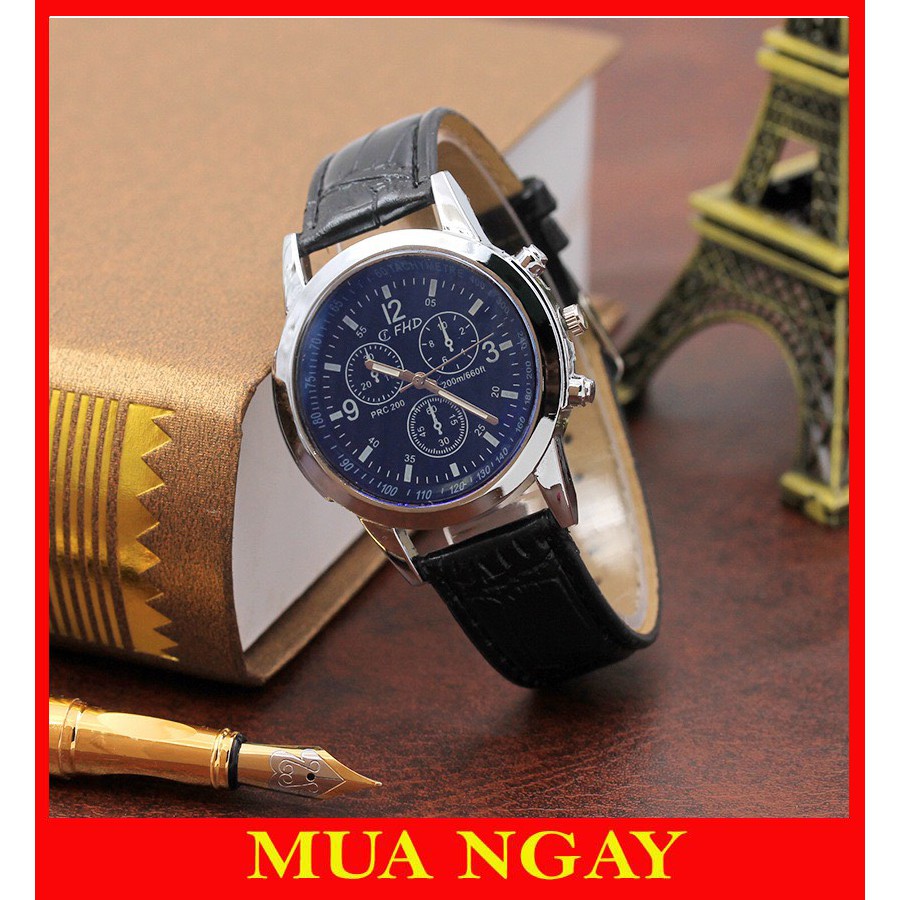 Đồng hồ nam dây da Bams thời trang phong cách Hàn Quốc cực đẹp CFHD DH101