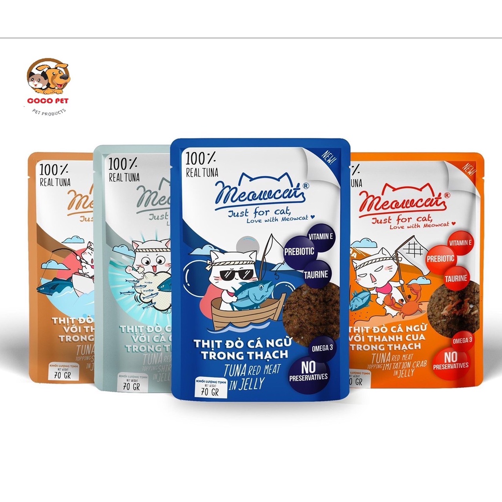 Pate Meowcat Cho Mèo Gói 70g - Thức Ăn, Súp Thưởng Thơm Ngon Bổ Dưỡng Cho Mèo