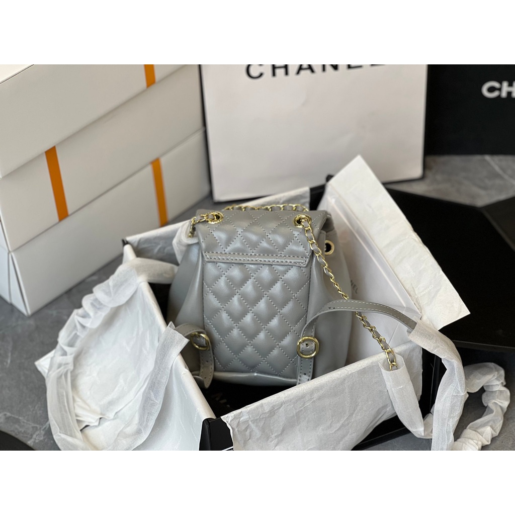 💋💋Balo Cha.nel DUMA backpack 💋 MÀU XÁM