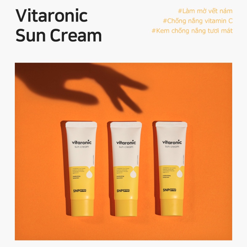 Kem Chống Nắng SNP Prep Vitaronic Sun Cream Cấp Ẩm Dưỡng Trắng Ngăn Ngừa Nám Da SPF 50+ PA++++ 50g