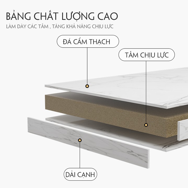 Bàn sofa phòng khách chân sắt mặt bàn gỗ in vân hoa văn đá cẩm thạch KT 120x40X47