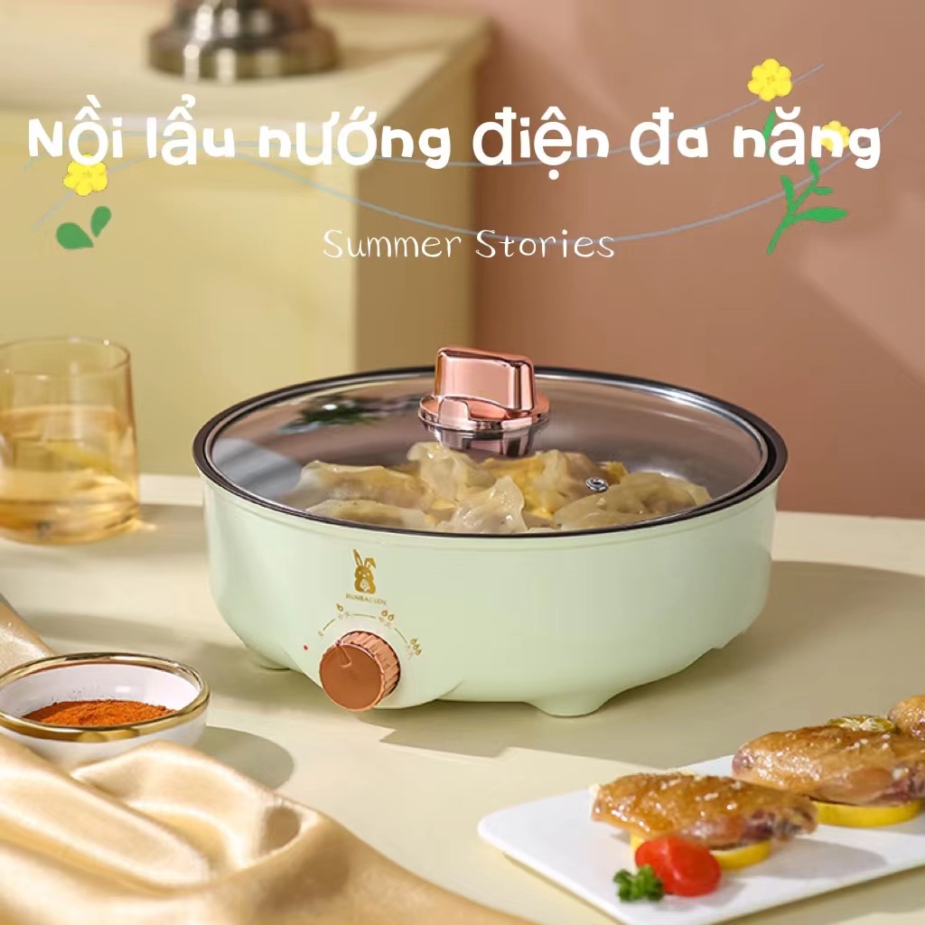 Nồi lẩu nướng điện đa năng chống dính cao cấp,size 26cm