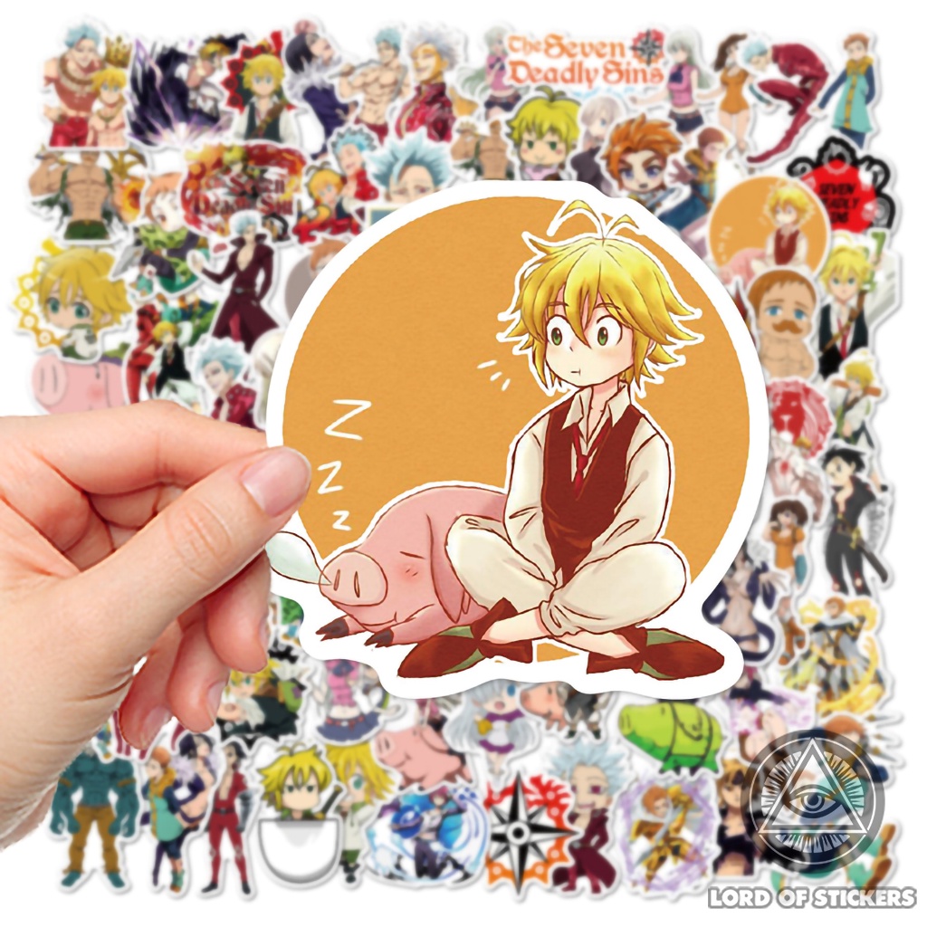 Set 100 Hình Dán Thất Hình Đại Tội Nhân Vật Truyện Tranh The Seven Deadly Sins Sticker Trang Trí Mũ Bảo Hiểm, Laptop, Xe
