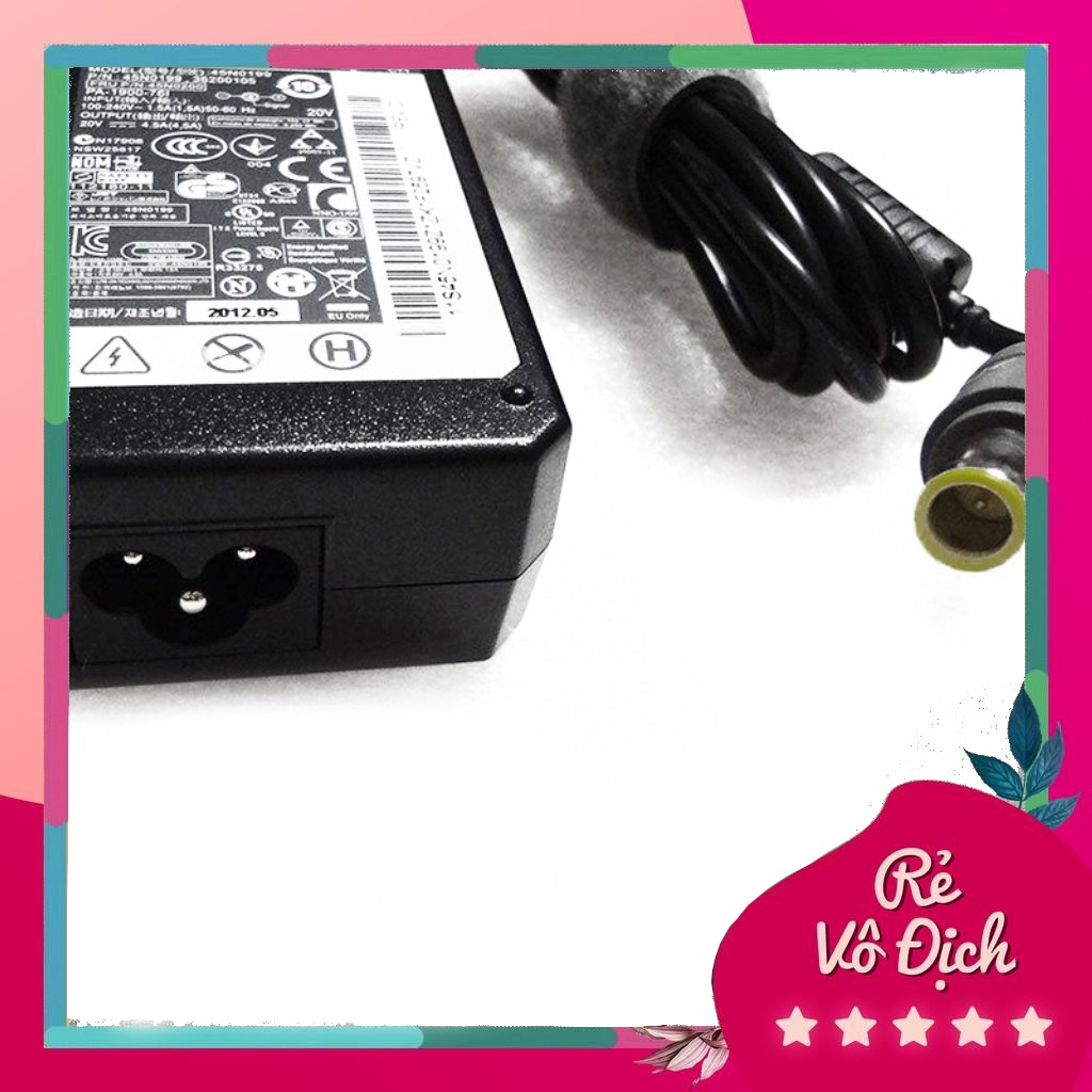 Sạc Laptop Lenovo T400 T410 T420 T430 chân kim Adapter IBM-20V- 4.5A ,tặng dây sạc laptop