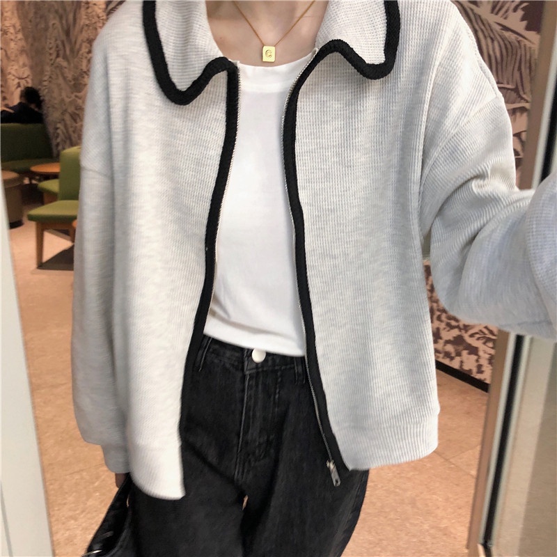 Áo Khoác Cardigan Ngắn Có Dây Kéo Thời Trang Mùa Thu Mới Cho Nữ