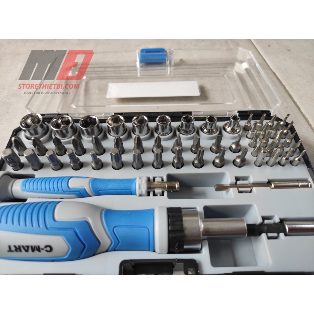 Bộ tua vít đầu tuýp tự động đa năng 57 chi tiết C-mart K0032