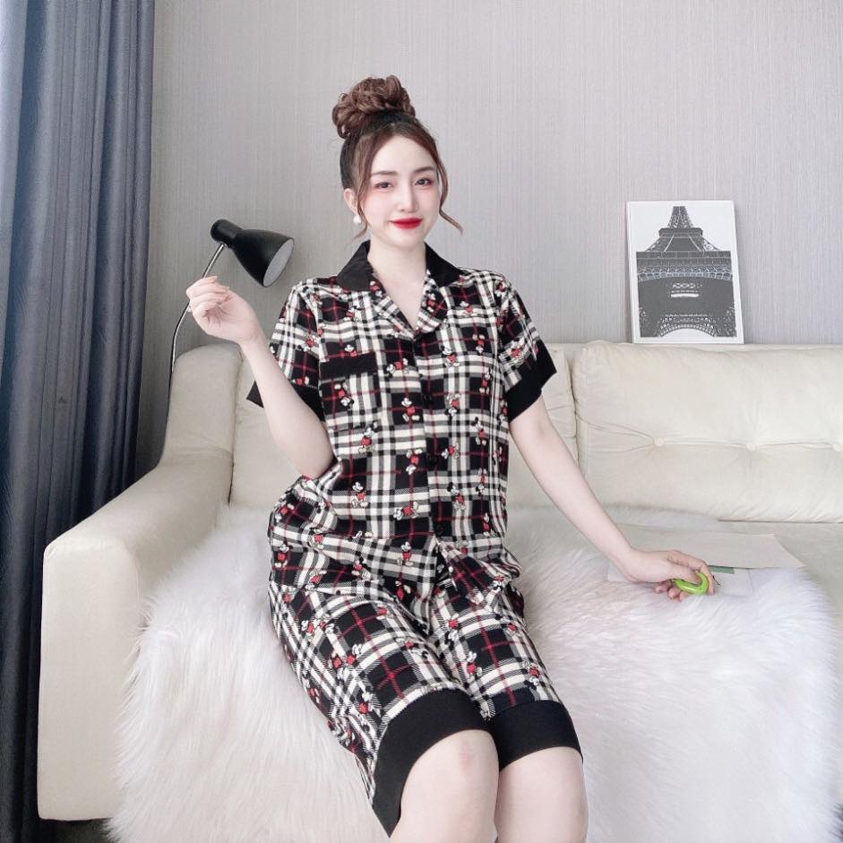 Đồ Pijama Nữ LATO, Đồ Bộ Mặc Nhà Nữ Cao Cấp Quần Lửng Thời Trang Lụa Mềm Đẹp Ngắn Tay Dưới 60kg | BigBuy360 - bigbuy360.vn