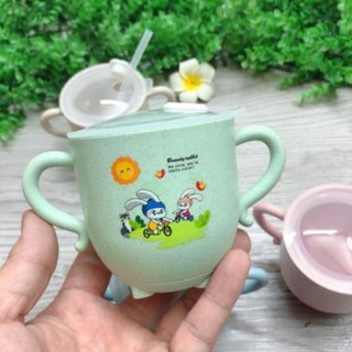 Cốc uống nước lúa mạch kèm ống hút