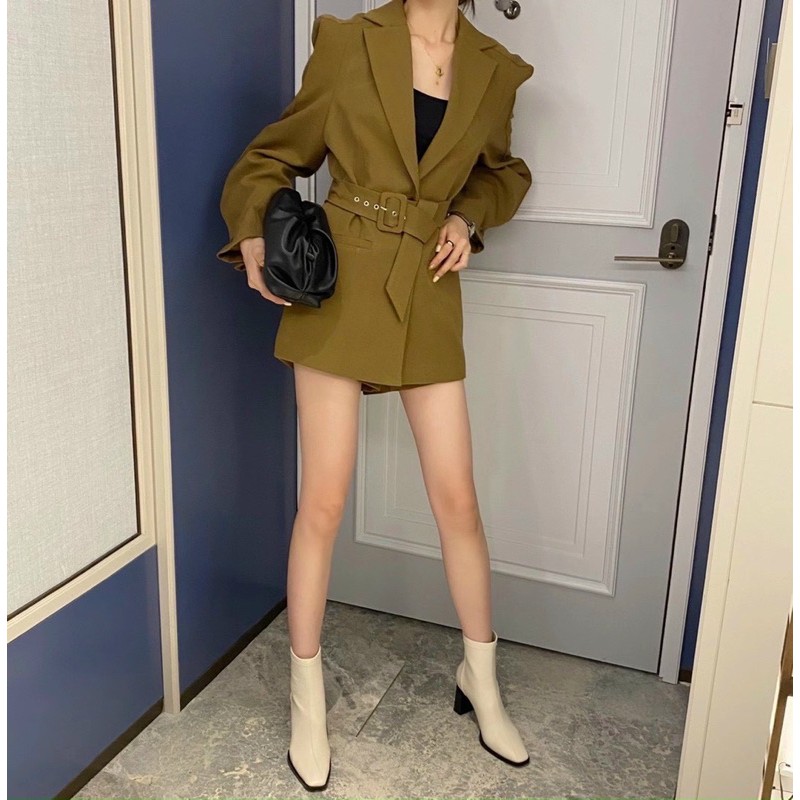 Bốt boot lửng da lì gót trụ fullbox hàng quảng châu cao cấp