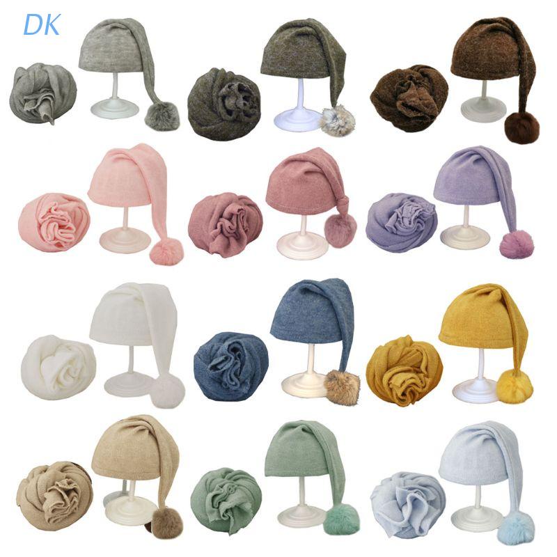 Set khăn quấn và mũ Beanie chụp ảnh cho bé sơ sinh 2020