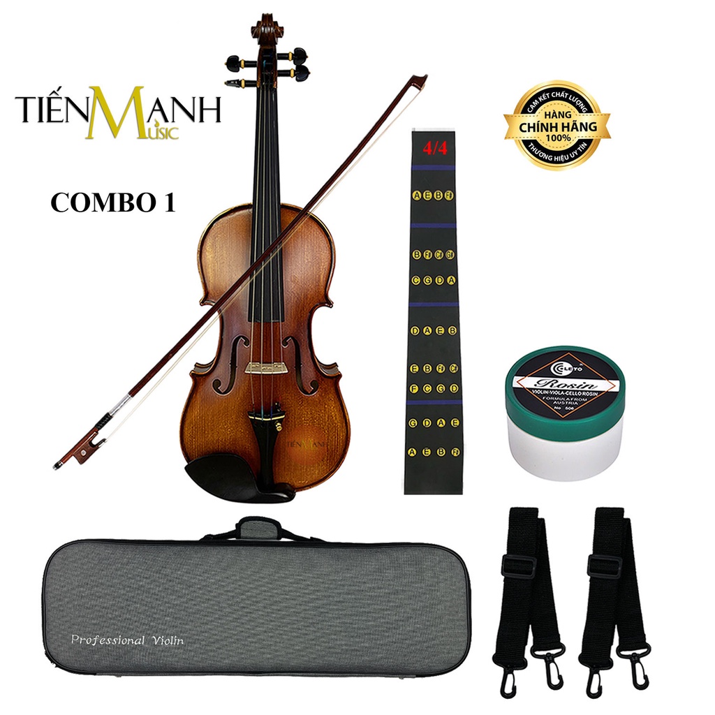 [Hàng Xuất Âu] Đàn Violin Amati Vân Thật VF300 Size 4/4, 3/4, 1/2, 1/4, 1/8, 1/10, 1/16 - Vĩ Cầm VF-300 Vi-ô-lông Violon