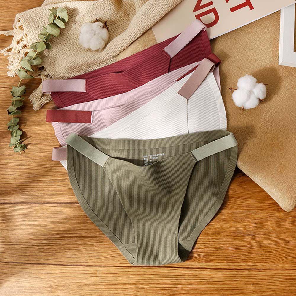 OCEANMAP Quần Lót Lưng Thấp Không Đường May Kháng Khuẩn Cho Nữ
