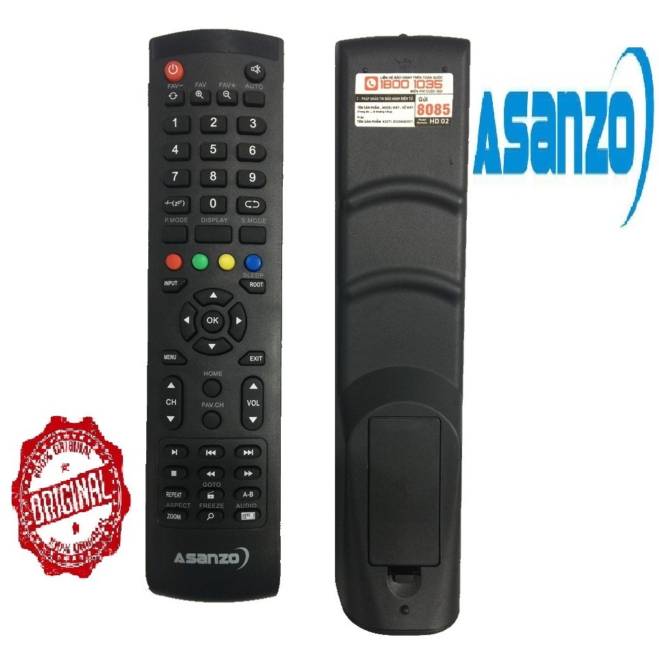 Remote điều khiển tivi ASANZO smart mẫu 6 - HD 02