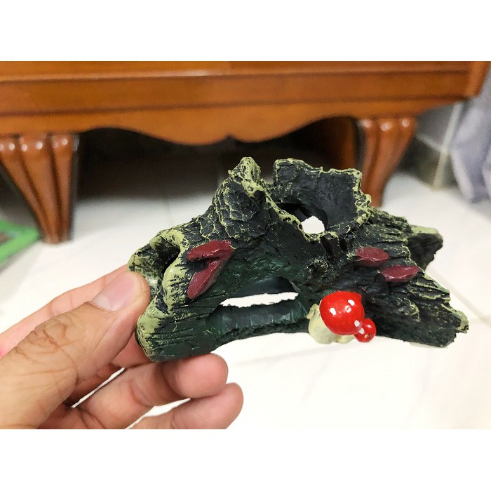 KHÚC CÂY LUẢ NHÂN TẠO TRANG TRÍ HỒ CÁ NON BỘ 11X8X6CM