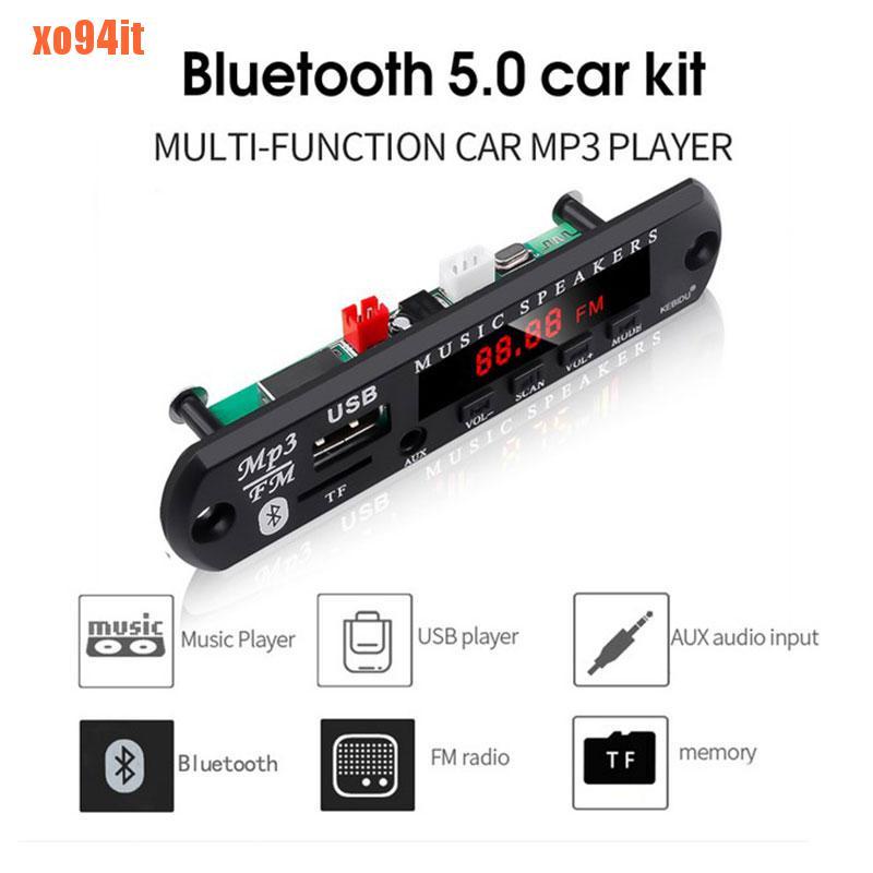 5V 12V Car Wireless Bluetooth 5.0 Decoder Board MP3 Player FM Radio Module