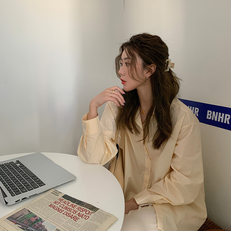 Áo sơ mi nữ tay dài màu sắc đơn giản | BigBuy360 - bigbuy360.vn