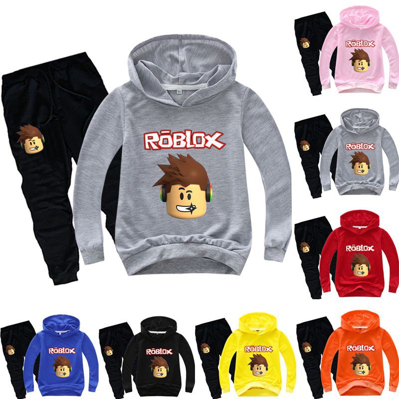 Bộ Áo Hoodie + Quần Dài In Hình Roblox Cho Bé Trai