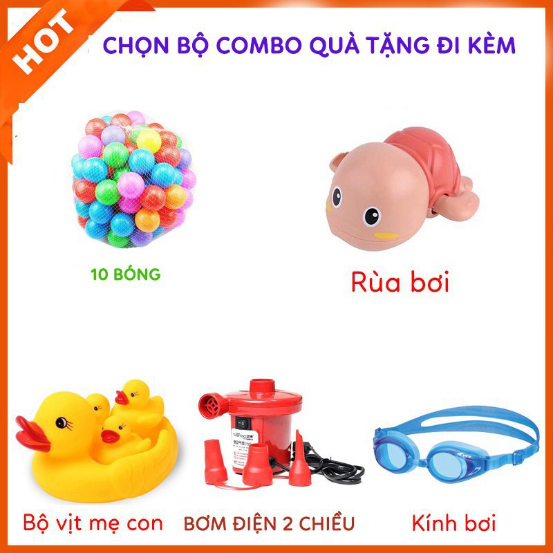 🌨️Mua 1 Được 4🌨️ Bể Bơi Cho Bé,Bể Bơi Phao, Hồ Bơi Cho Bé Bơm Hơi Tại Nhà Chống Trượt An Toàn - Lựa Chọn Bộ Quà Tặng