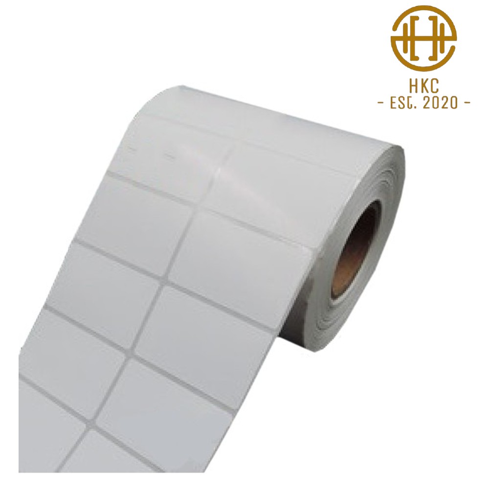 Giấy In Mã Vạch 2 Tem 35x22  - Decal Nhiệt 2 Tem 72x22 mm, cuộn 30m