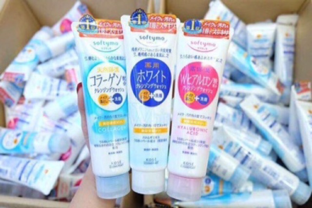 Sữa Rửa Mặt Kose Softymo Cleansing Foam 220g Nhật Bản- Hyaluronic acid collagen white