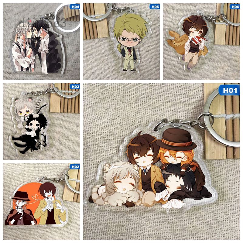 Móc khóa acrylic họa tiết anime Bungou Stray dễ thương