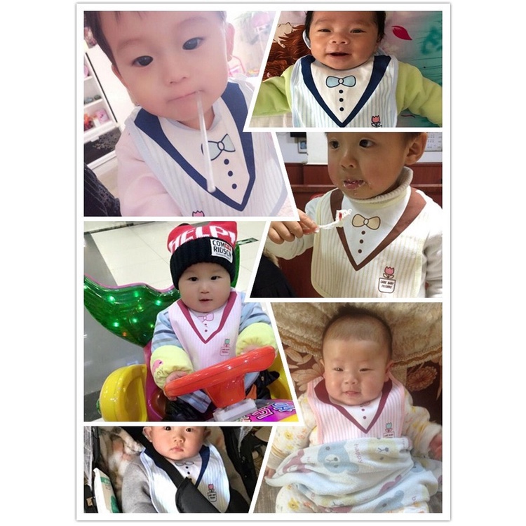 Yếm ăn dặm cúc bấm chống thấm nước cho bé