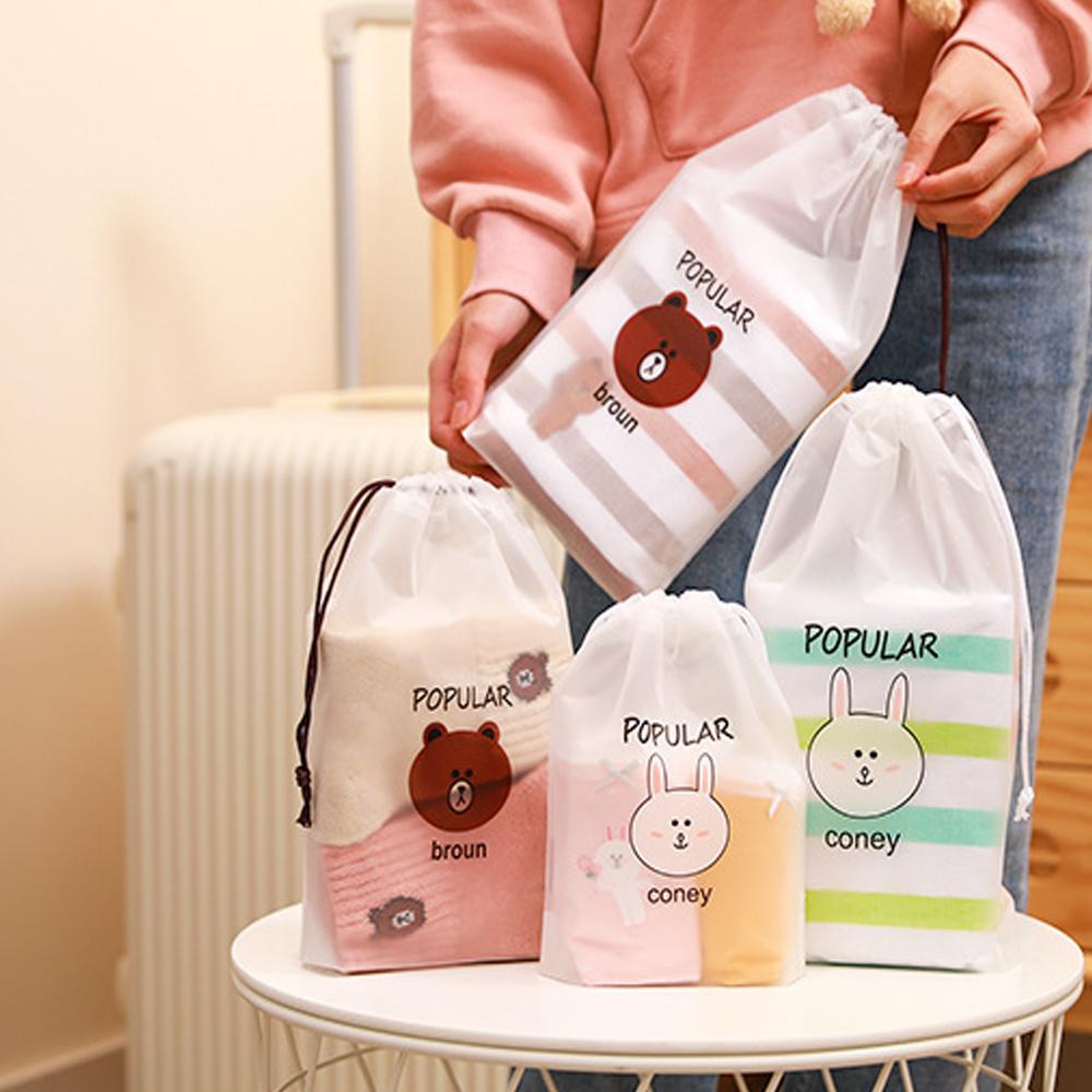 Túi Dây Rút Trong Suốt Đựng Đồ Trang Điểm Hình Ngựa Một Sừng 3D
