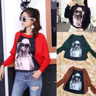 Áo len cánh dơi hình cô gái siêu hot