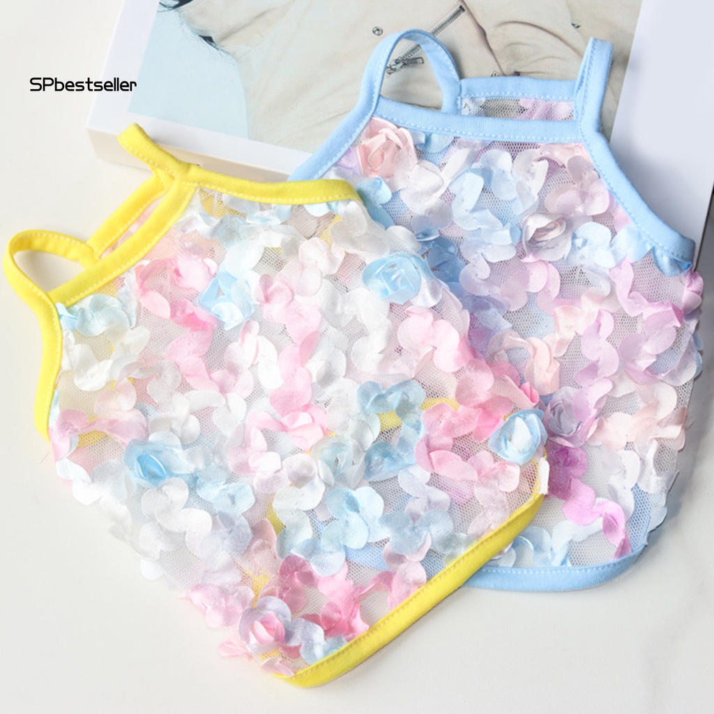 Áo Thun Lưới Thoáng Khí Họa Tiết Hoa Dành Cho Thú Cưng