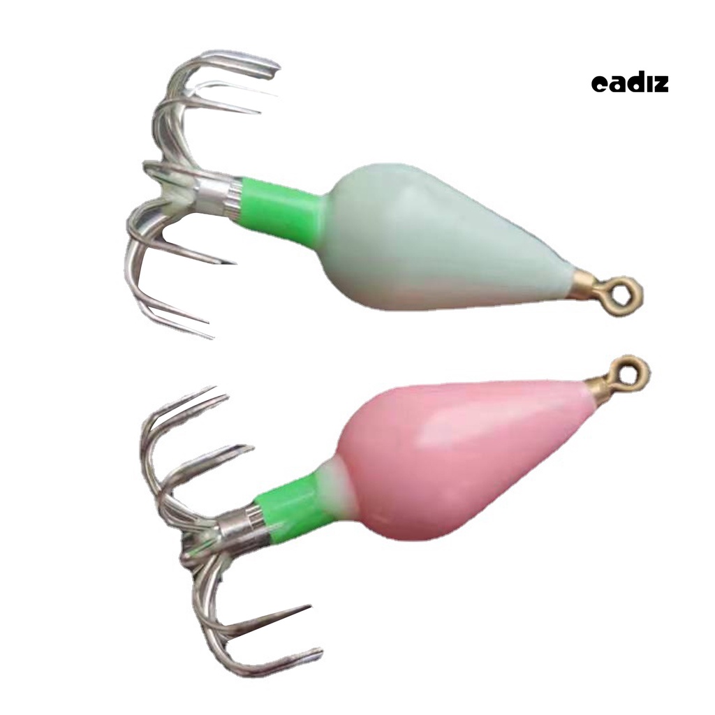 Móc Câu Cá Hình Mực Dạ Quang Siêu Nhẹ Độ Cứng Cao Bằng Kim Loại cadiz