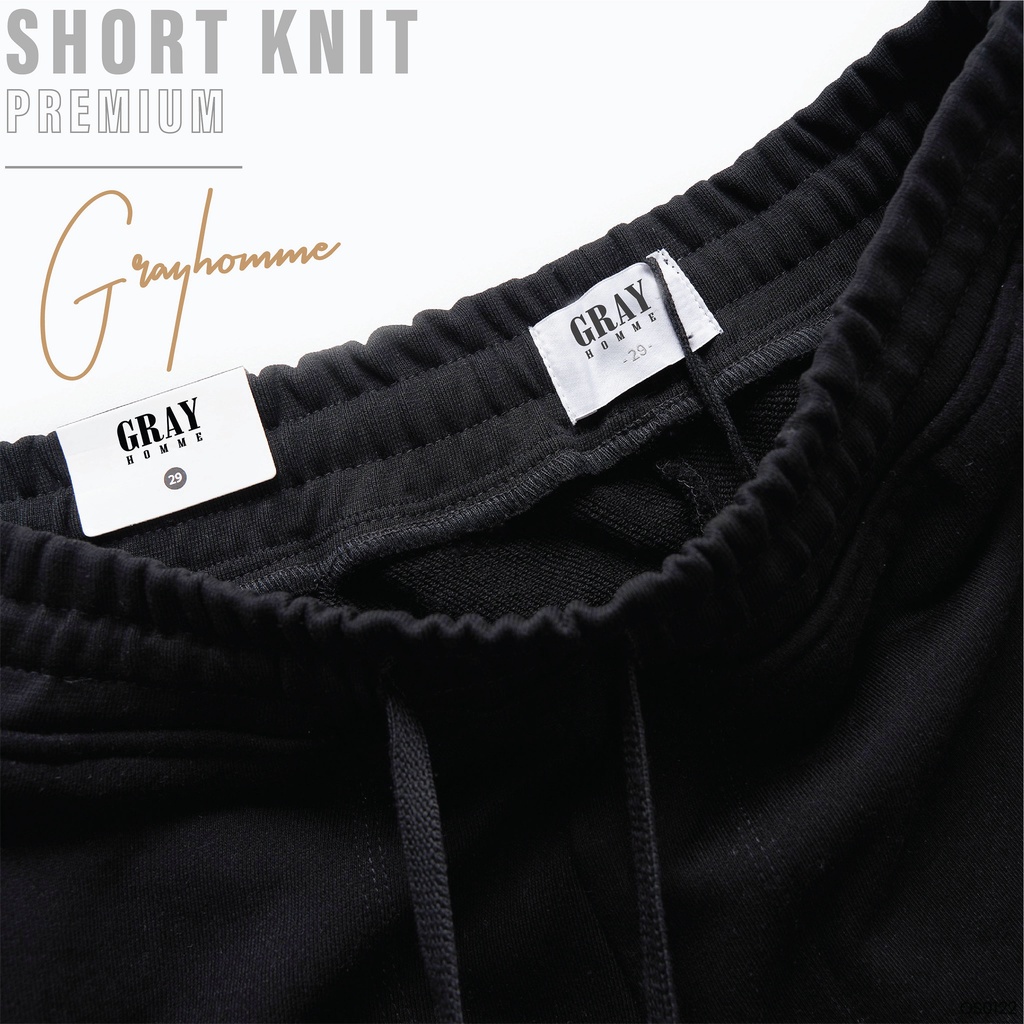 Quần short nỉ Nam Nữ UNISEX Grayhomme chất nỉ Knit CRAB, Quần đùi unisex ống suông nam nữ dày dặn BSN001