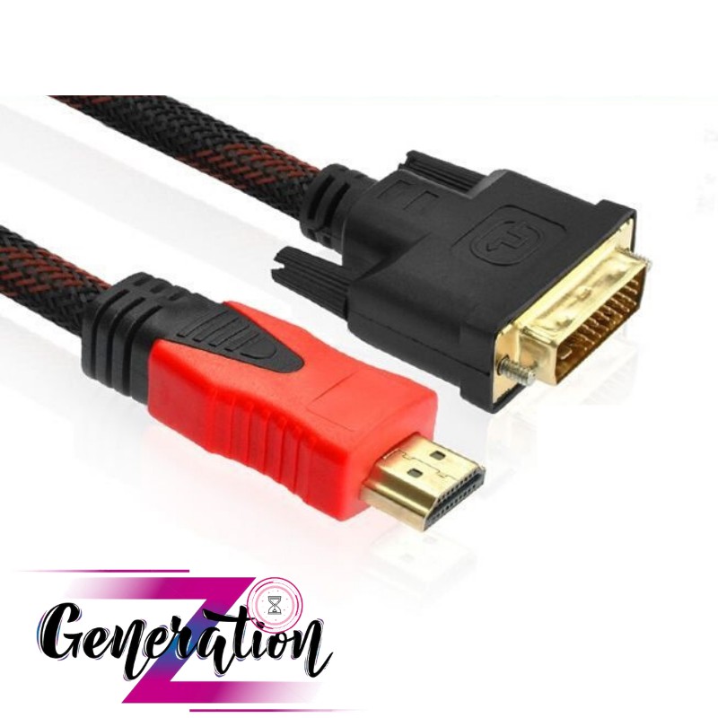 Cáp chuyển DVI 24+1 ra HDMI dài 1.5M bọc dù