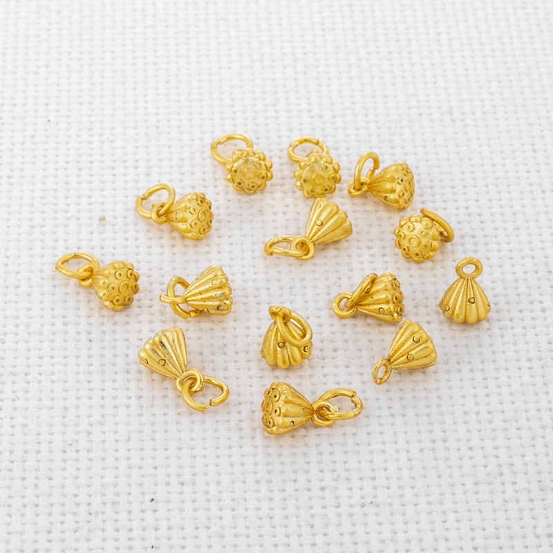 Hạt Bông Sen Màu Vàng 18k 5mm Tự Làm Trang Sức Vòng Tay/Dây Chuyền