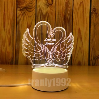 Quà tặng sinh nhật, Đèn ngủ 3d THIÊN NGA FOREVER, đèn ngủ, đèn trang trí,  ý nghĩa, quà đẹp