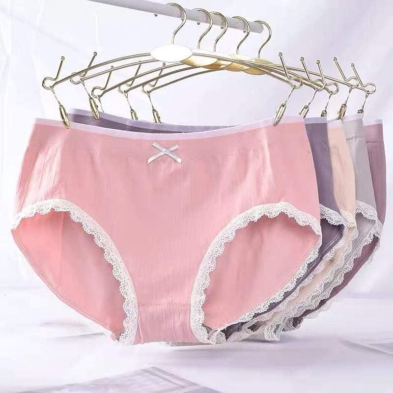 Quần Lót nữ Cotton viền ren không Đường May Diệt Khuẩn AMYRA QL001 (Được chọn màu)