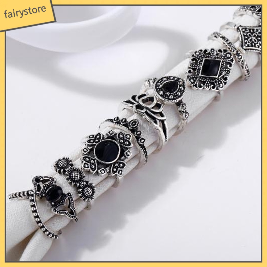 Set 15 nhẫn đeo khớp ngón tay đính đá thời trang cho nữ