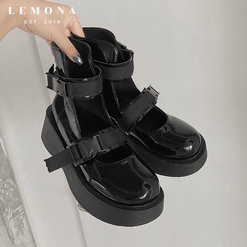 G8090 | GOTHIC BOOTS GIÀY CAO CỔ SANDAL CÀI KHUY PHONG CÁCH BẮC ÂU