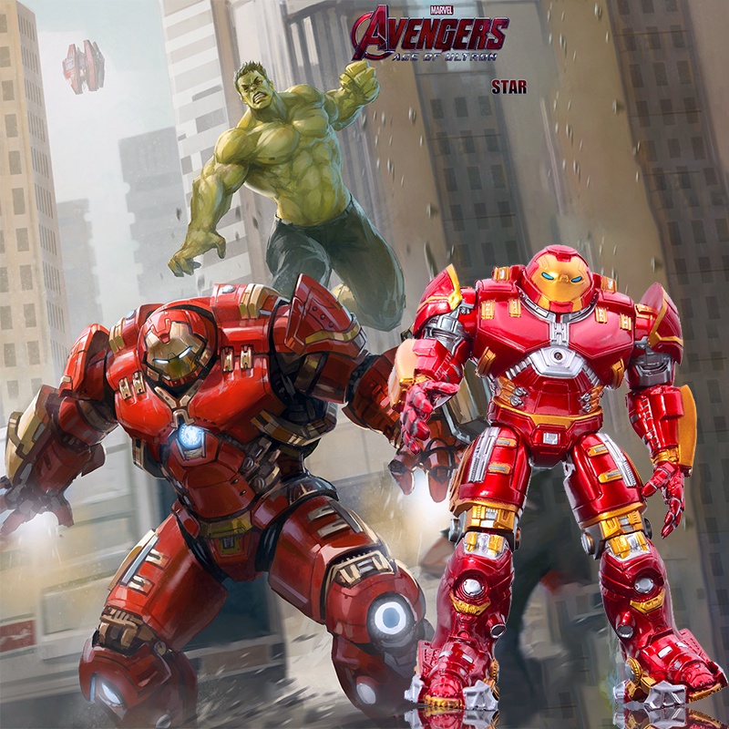 Mô hình Iron Man Hulkbuster nhân vật hoạt hình Vingadores có đèn LED độc đáo sáng tạo