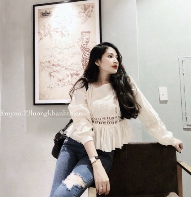 Áo sô viền ren QC (Ảnh thật)
