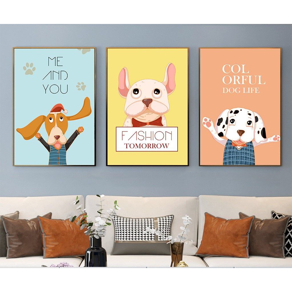 TRANH BỘ 3 TREO TƯỜNG CỠ ĐẠI CHO PHÒNG EM BÉ BABY- GIÁ RẺ KÈM KHUNG - MELYHOME- TB3BAFCF323